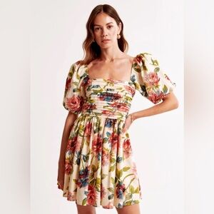 Abercrombie & Fitch Emerson Waisted Poplin Mini Dress